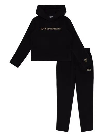 Emporio Armani Kids' Logo Tracksuit In Black