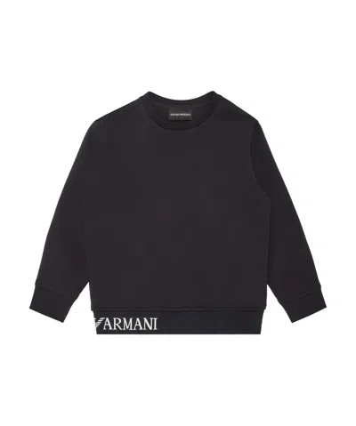 EMPORIO ARMANI EMPORIO ARMANI KIDS LOGO-TRIM JERSEY SWEATSHIRT