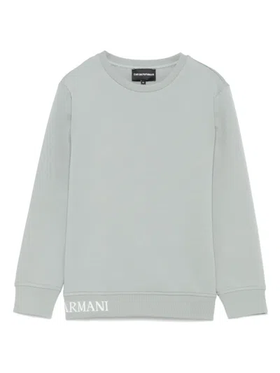 Emporio Armani Kids' Logo-trim Sweatshirt In Blue