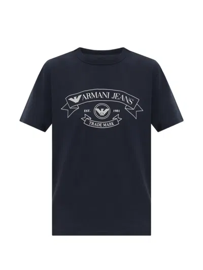 Emporio Armani Logo T-shirt In Blue