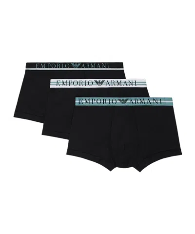 Emporio Armani Logo Underwear Three-piece In Black