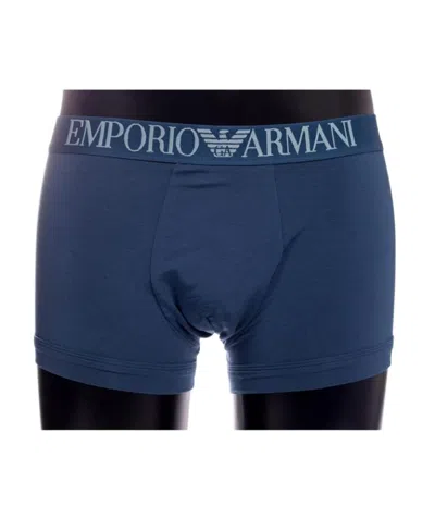 Emporio Armani Logo Waist Boxers In Blue