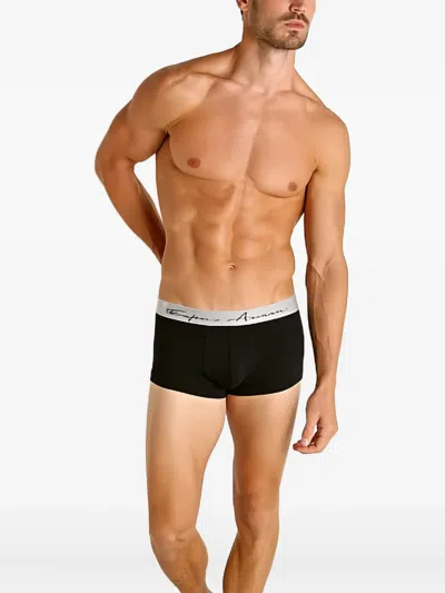 Emporio Armani Logo Waistband Boxer Brief In Black