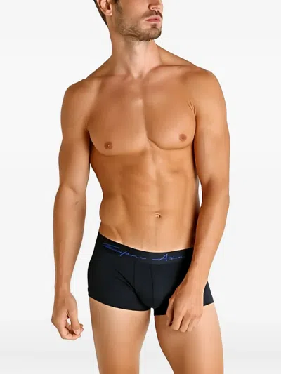 Emporio Armani Logo Waistband Boxer Brief In Blue