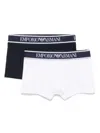 Emporio Armani Logo-waistband Cotton-blend Boxers (set Of Two)