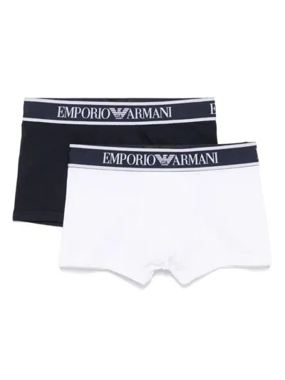 EMPORIO ARMANI LOGO-WAISTBAND BRIEFS (PACK OF TWO)