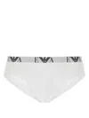 Emporio Armani Stretch Cotton Brief Set With Elasticated Waistband In White