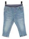 Emporio Armani Logo-waistband Jeans In Blue