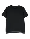 Emporio Armani Logo-waistband T-shirt In Blau