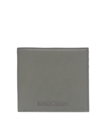 Emporio Armani Logo Wallet In Gray