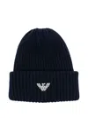 Emporio Armani Logo Wool Blend Beanie In Multi