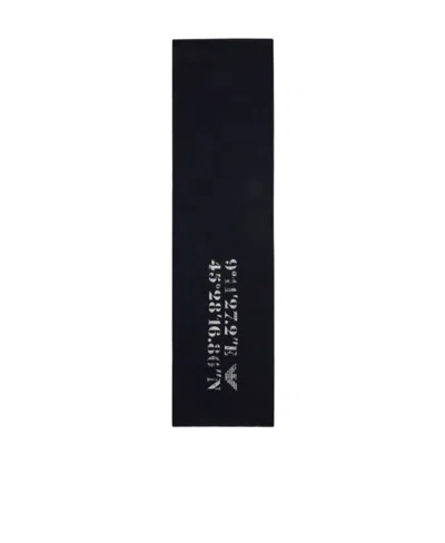 Emporio Armani Logo Wool Scarf In Black