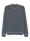 Emporio Armani Men's Logo Wool Sweater In Grey