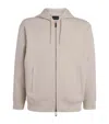 Emporio Armani Logo Zip-up Hoodie In White