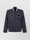 Emporio Armani Logo Zip-up Sweatshirt Featuring Front Pockets In Blue