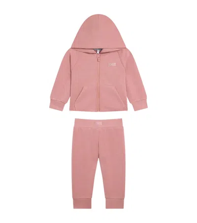 Emporio Armani Kids' Logo Zip-up Tracksuit In Pink