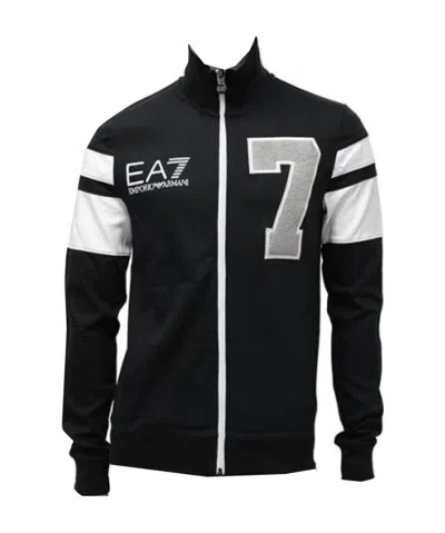 Emporio Armani Logo Zipper Casual Jacket In Black