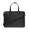 Emporio Armani Logo Zipper Satchel In Black