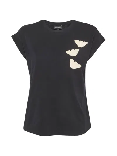 Pre-owned Emporio Armani Logo-appliqué T-shirt In Black