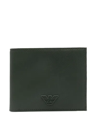 Emporio Armani Logo.appliqué Wallet In Green