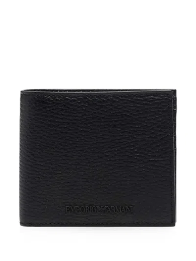 Emporio Armani Logo-debossed Grained-leather Wallet In Black