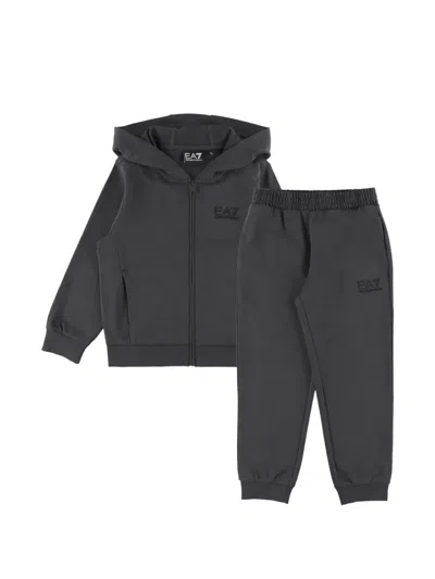 Emporio Armani Kids' Logo-detail Hooded Tracksuit In Black