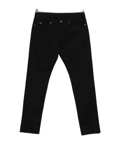 Emporio Armani Logo-detail Jeans In Black