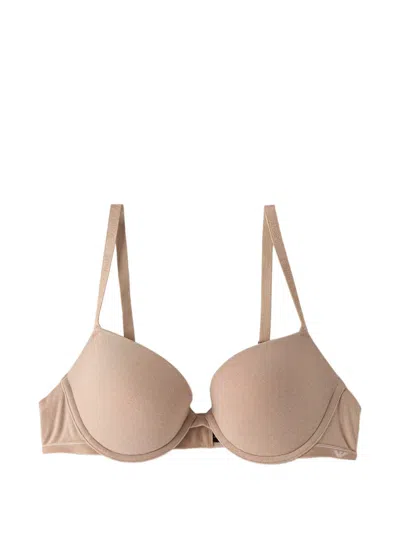 Emporio Armani Logo-detail Push-up Bra In Neutral