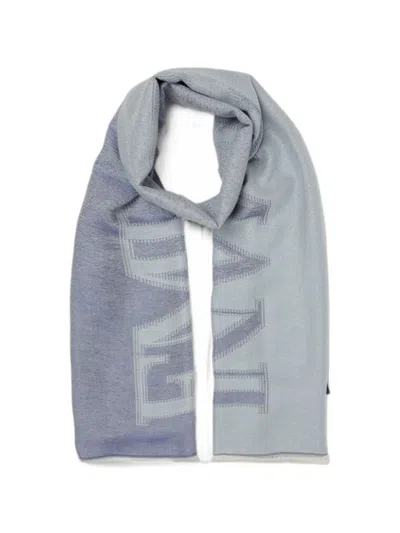 Emporio Armani Logo-detail Scarf In Blue