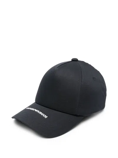 Emporio Armani Logo-embroidered Baseball Cap In Black