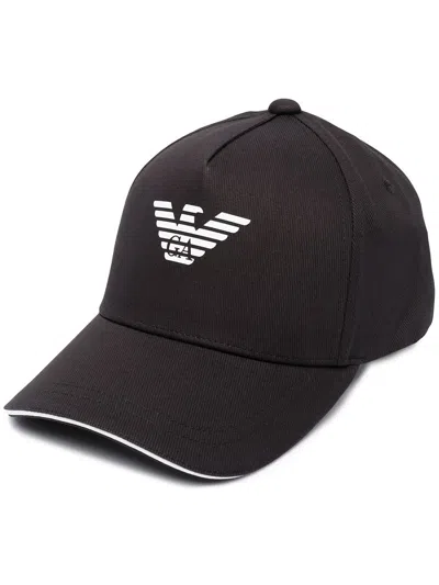 Emporio Armani Logo-embroidered Baseball Cap In Black