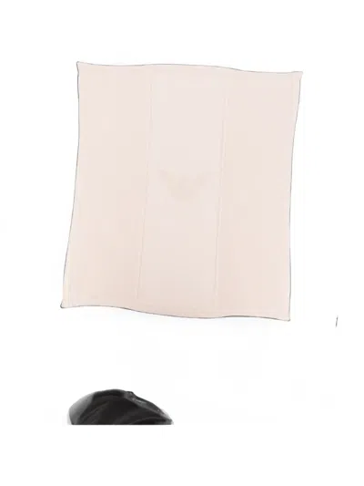 Emporio Armani Kids' Logo-embroidered Cable-knit Scarf In Neutrals