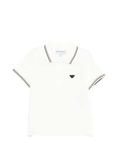 Emporio Armani Babies' Logo-embroidered Polo Shirt In White