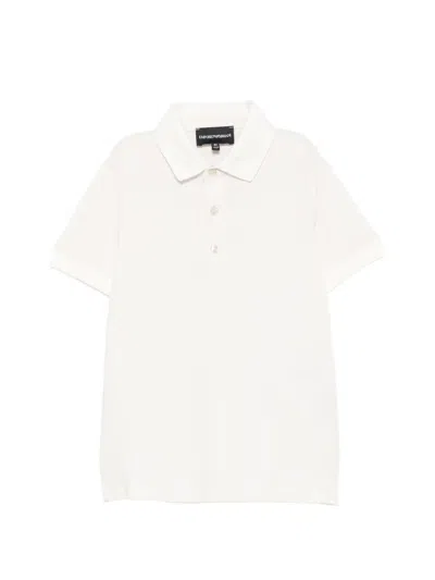 Emporio Armani Kids' Logo-embroidered Short-sleeve Polo Shirt In Neutral
