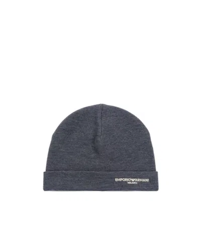Emporio Armani Logo-embroidered Wool Beanie In Orange