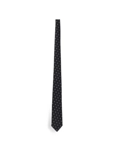 Emporio Armani Logo-jacquard Silk Tie In Metallic