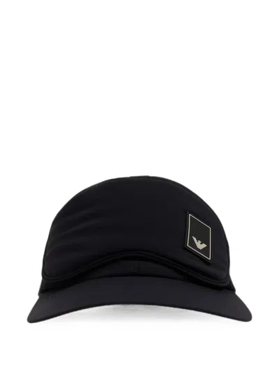 Emporio Armani Logo-patch Eye-mask Baseball Cap In Black