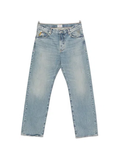 Emporio Armani Logo-patch Jeans In Blue