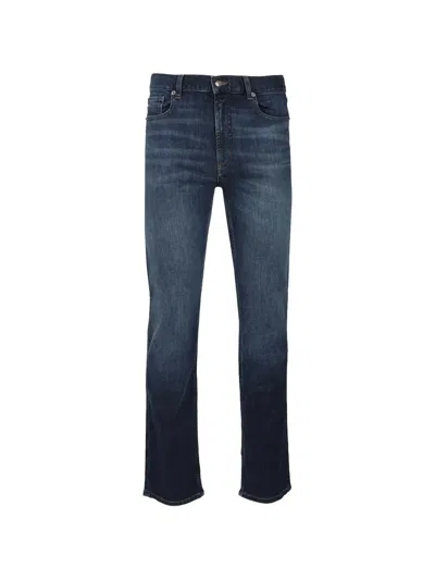 Emporio Armani Logo-patch Jeans In Blue