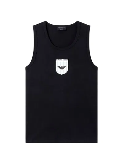 Emporio Armani Logo-patch Tank Top In Black