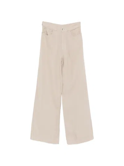 Emporio Armani Logo-patch Wide-leg Trousers In Neutral
