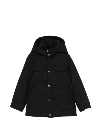 Emporio Armani Kids' Logo-pattern Denim Jacket In Blue