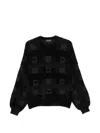 Emporio Armani Logo-patterned Chenille Sweater In Multi