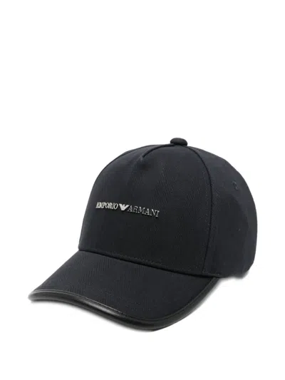Emporio Armani Logo-plaque Baseball Cap In Black