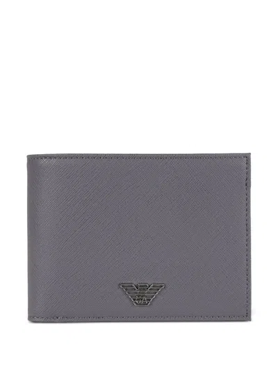 Emporio Armani Logo-plaque Bi-fold Wallet In Black