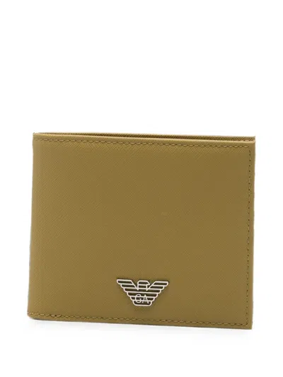 Emporio Armani Logo-plaque Bi-fold Wallet In Green
