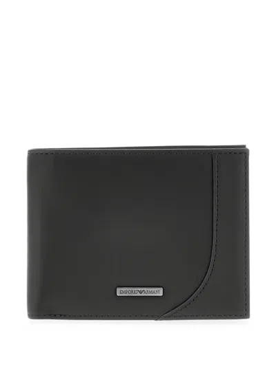 Emporio Armani Logo-plaque Bifold Wallet In Black