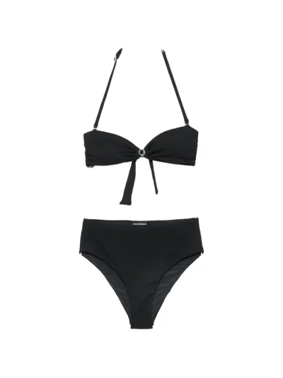 Emporio Armani Logo-plaque Bikini In Black