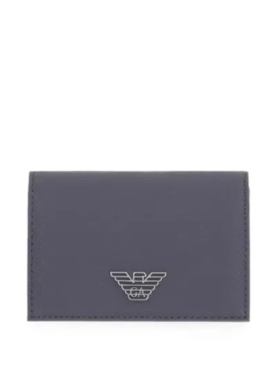 Emporio Armani Logo-plaque Cardholder In Gray