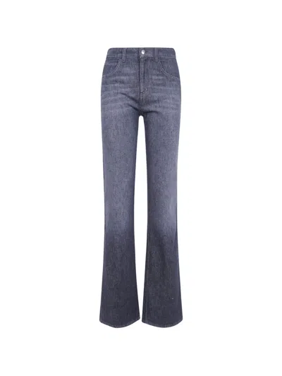 Emporio Armani Logo-plaque Flared Jeans In Blue